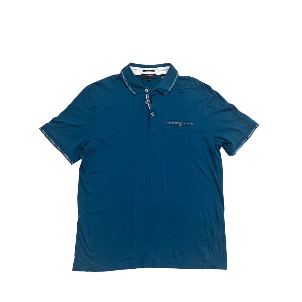 Ted Baker Old Money Quiet Luxury Polo Size 4 Men Preppy Coastal Classic Teal